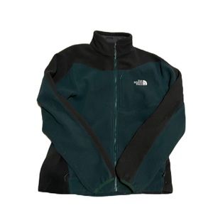 The North Face black and dark green fleece men’s large barley worn